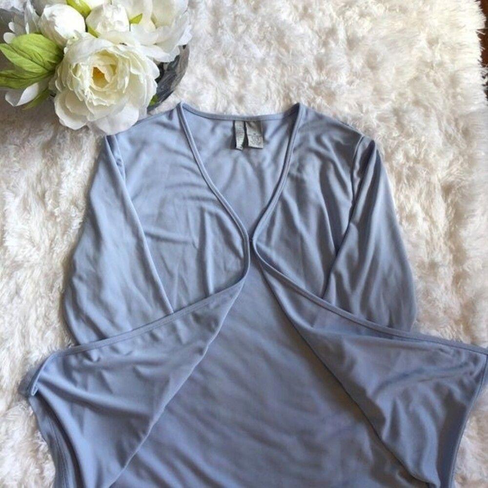 Light Blue Long Sleeve Cover Up w/Single Clasp - Size M - Picture 2 of 6